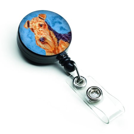 CAROLINES TREASURES Blue Airedale Retractable Badge Reel LH9381BUBR